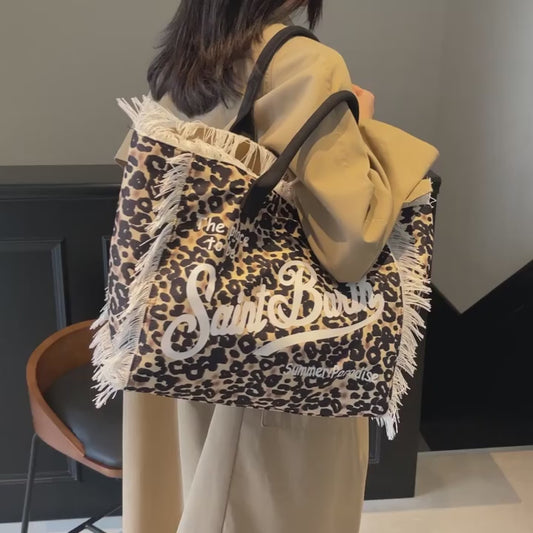 European & American Artisan Canvas Tote - حقيبة كتف فنية من قماش الكانڤاس من 𝓜𝓪𝓶𝓵𝓪𝓴𝓪𝓽𝓲